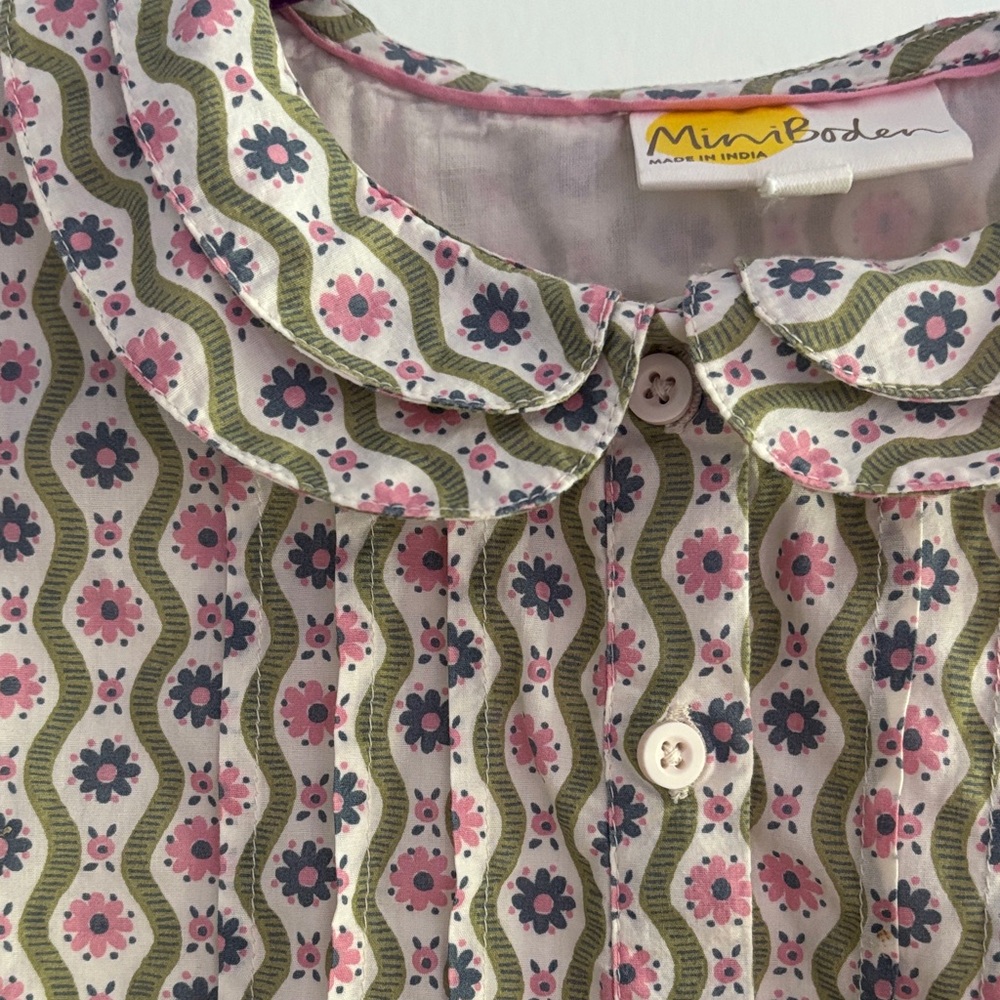 Mini Boden Kids Dress with Pink and Green Floral, EUC SZ 8-9 - Picture 3 of 4